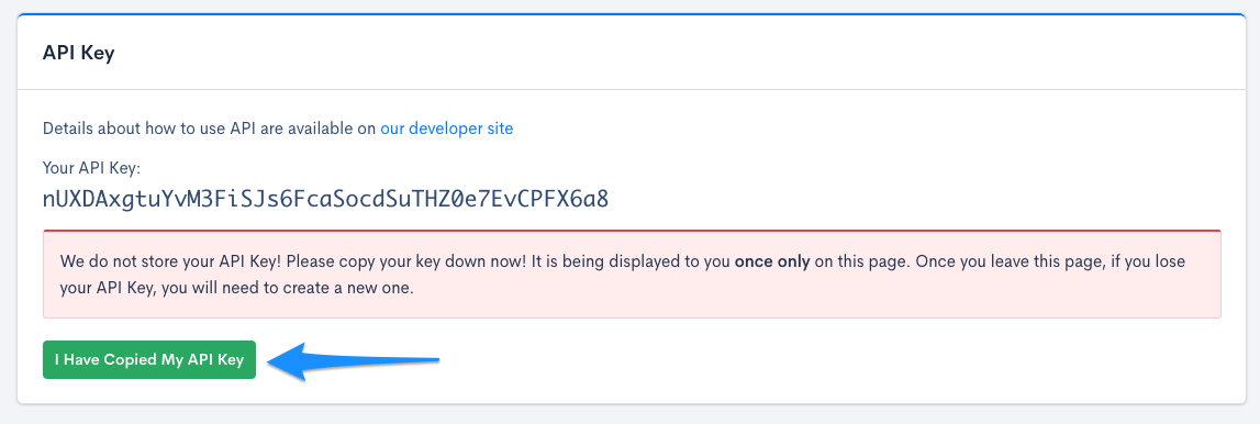Copy API Key